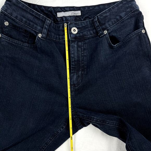 Chico's .5 Platinum Denim Charm Jean Bootcut Dark Wash Blue Jeans Womens 6 - Picture 6 of 12